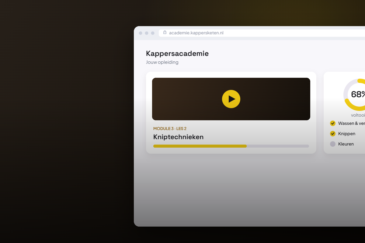 Kappersketen — leerplatform en klanten-app