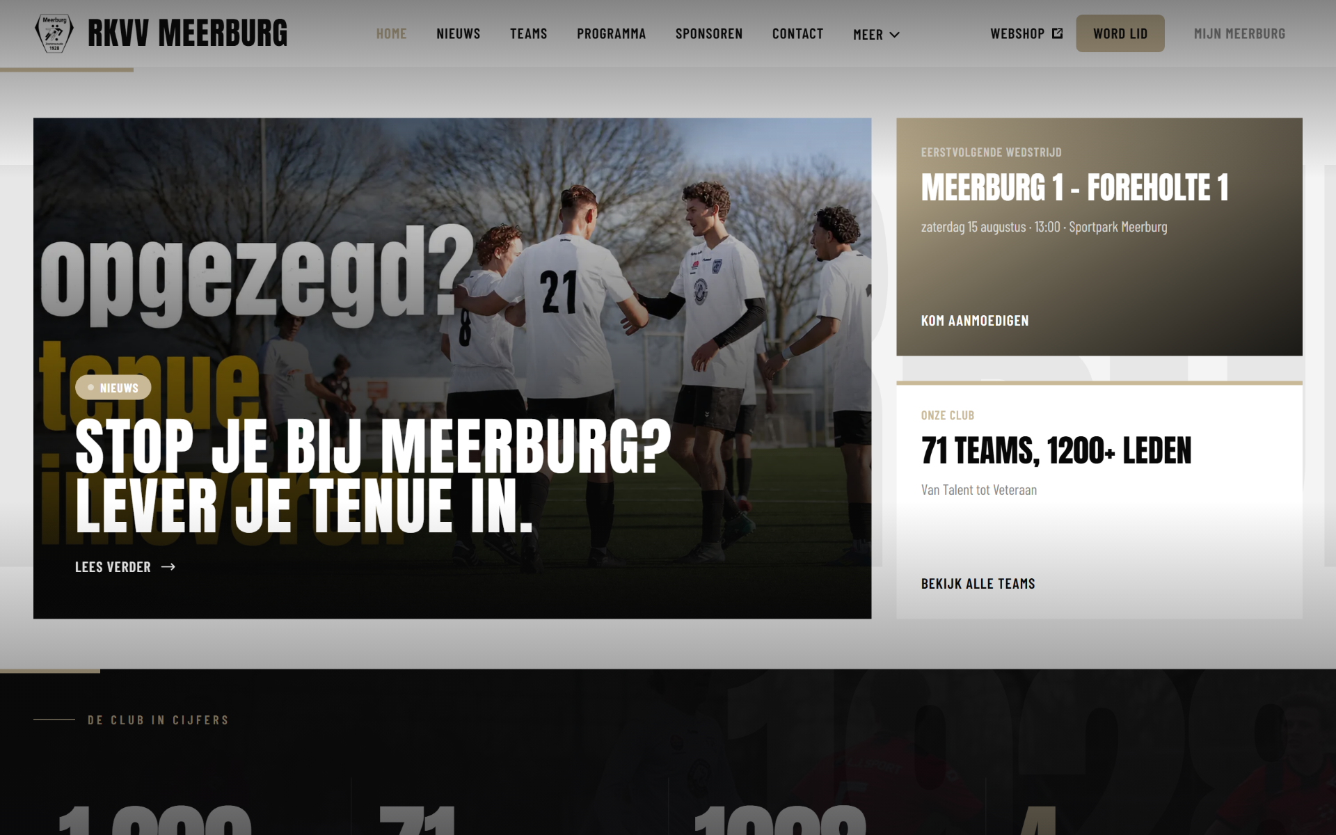 Meerburg — sportclub-website met Sportlink-koppeling